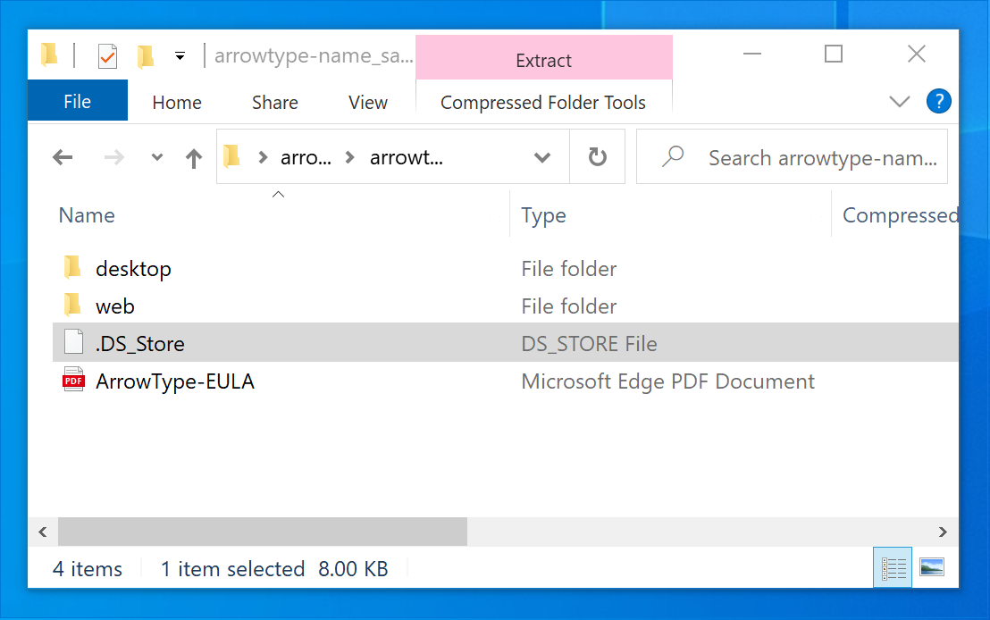 Main folder with '.DS_Store' file