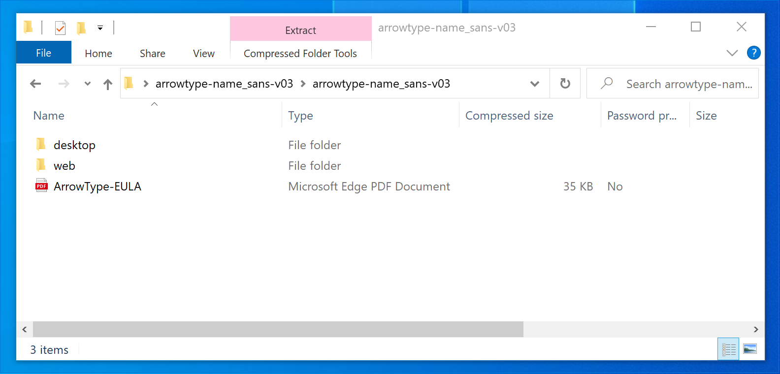 Folder without the '.DS_Store' file